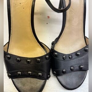 Coach leather studded heels